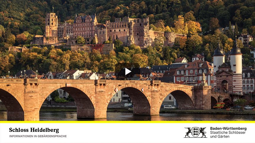 Startbildschirm des Filmes "Schloss Heidelberg: Informationen in Gebärdensprache"