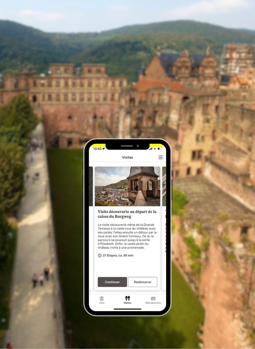 Château de Heidelberg, application Monument BW, Début de la visite