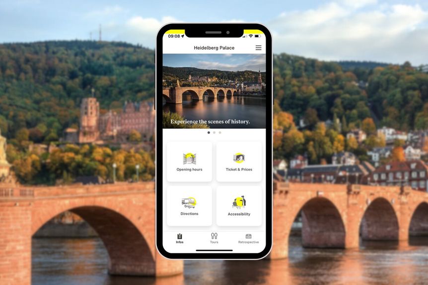 Photo: points Gesellschaft für digitale Informationssysteme mbH Heidelberg Castle, Monument BW App starting page