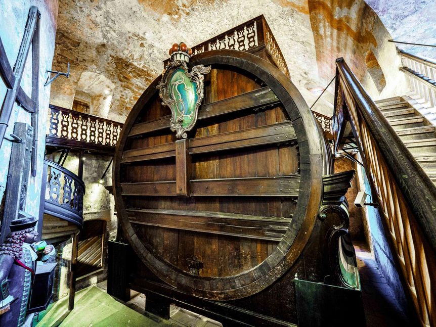 Foto: Ralf Kuhlen Schloss Heidelberg, Detailansicht größtes hölzernes Weinfass der Welt
