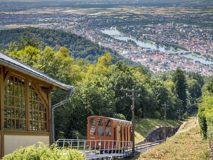 Schloss Heidelberg, Blick von Königsstuhl auf Heidelberg