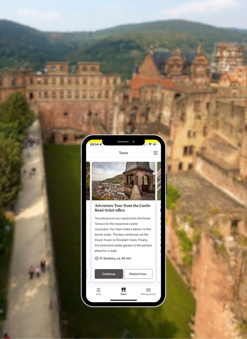 Photo: points Gesellschaft für digitale Informationssysteme mbH Heidelberg Castle, discovery tour starting page